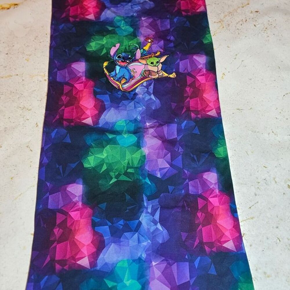 Colorful Cartoon Characters Stretch Fabric Scarf Wrap 34” x 19”